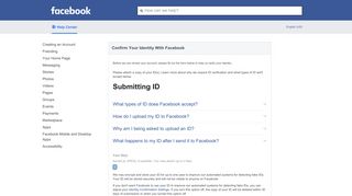 Confirm Your Identity With Facebook | Facebook