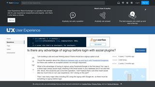 Is there any advantage of signup before login with social plugins ...