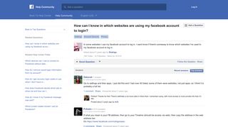 How can I know in which websites are using my facebook account to ...