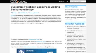 Customize Facebook Login Page Adding Background Image - Oxhow