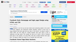 Facebook Style login page in HTML and CSS - CoderGlass