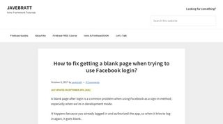 How to fix getting a blank page when trying to use Facebook login?