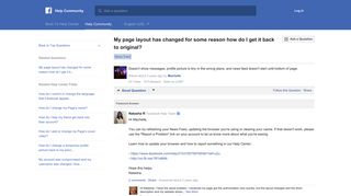 My page layout has changed for some reason how do I get ... - Facebook
