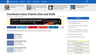 Facebook Colour Palette (Hex and RGB) - Design Pieces