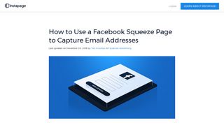 How to Use a Facebook Squeeze Page to Capture Email Addresses