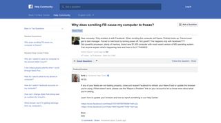 Why does scrolling FB cause my computer to freeze? | Facebook Help ...