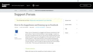 How to fix sluggishness and freezing up on Facebook | Firefox Support ...