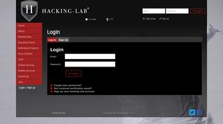 Login / Sign up - Hacking-Lab.com