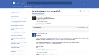 My facebook page is not working...Why? | Facebook Help Community ...
