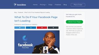 What To Do If Your Facebook Page Isn't Loading - Boostlikes.com