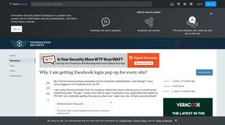 chrome - Why I am getting Facebook login pop up for every site ...
