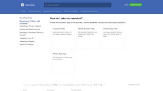 adding a screenshot - Facebook