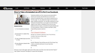 How to Take a Screenshot on a PC & Put It on Facebook | Chron.com