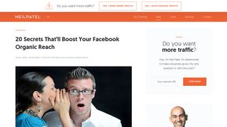 20 Secrets That'll Boost Your Facebook Organic Reach - Neil Patel