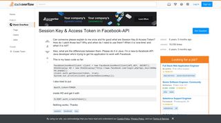 Session Key & Access Token in Facebook-API - Stack Overflow