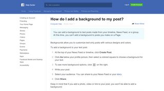 How do I add a background to my post? | Facebook Help Center ...