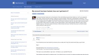 My account has been hacked, how can I get back in? | Facebook Help ...