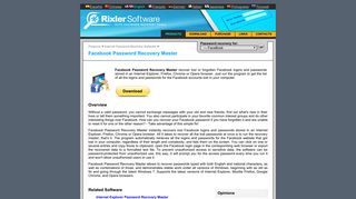 FaceBook Password Recovery Master :: Rixler Software. FREE ...