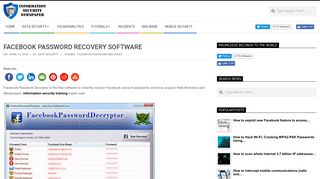 Facebook Password Recovery Software