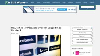 How to See My Password Once I'm Logged In to Facebook | It Still Works