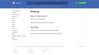 Phishing | Facebook Help Center | Facebook