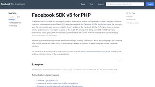 PHP SDK - Web SDKs - Facebook for Developers