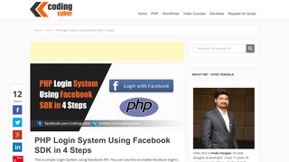 PHP Login System Using Facebook SDK in 4 Steps - Coding Cyber