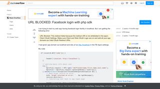 URL BLOCKED: Facebook login with php sdk - Stack Overflow