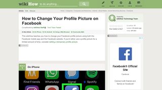 3 Ways to Change Your Profile Picture on Facebook - wikiHow