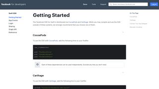 Getting Started - Swift SDK - Facebook for Developers