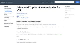 Advanced Topics - iOS SDK - Facebook for Developers