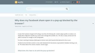 Why does my Facebook share open in a pop-up blocked by the ...