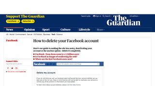 How to delete your Facebook account | Technology | The Guardian