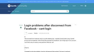 Solved: Login problems after disconnect from Facebook - ca ...