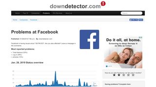 Problems at Facebook | Downdetector