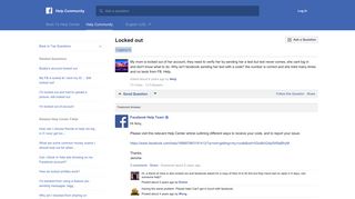 Locked out | Facebook Help Community | Facebook