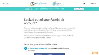 Facebook: Locked Out of Your Facebook Account? - GCFLearnFree.org