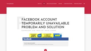 Facebook Account Temporarily unavailable problem and solution
