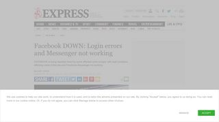 Facebook DOWN: Login errors and Messenger problems hit site and ...