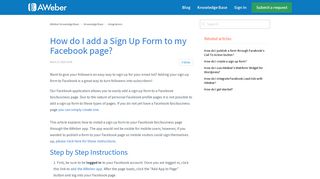 How do I add a Sign Up Form to my Facebook page? – AWeber ...