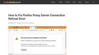 How to Fix Firefox Proxy Server Connection Refusal Error - Make Tech ...
