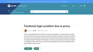 Facebook login problem due to proxy - The Spotify Community