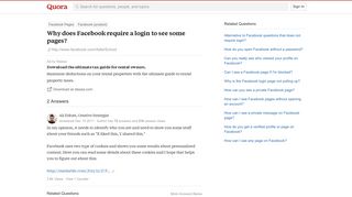 Why does Facebook require a login to see some pages? - Quora