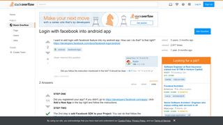 Login with facebook into android app - Stack Overflow