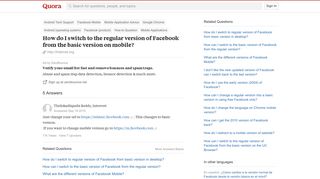 How to switch to the regular version of Facebook from the basic ...