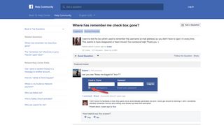 Where has remember me check box gone? | Facebook Help ...