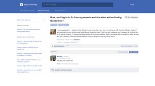 How can I log in to fb from my remote work location without being ...