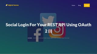 Social Login for your REST API using OAuth 2 (I) – Digital Leaves