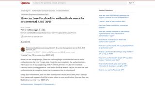 How to use Facebook to authenticate users for my personal REST API ...