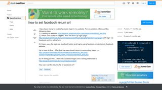 how to set facebook return url - Stack Overflow